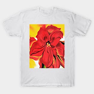 Georgia O'Keeffe Red Amaryllis Art Print Enlarged Flowers American Modernism T-Shirt